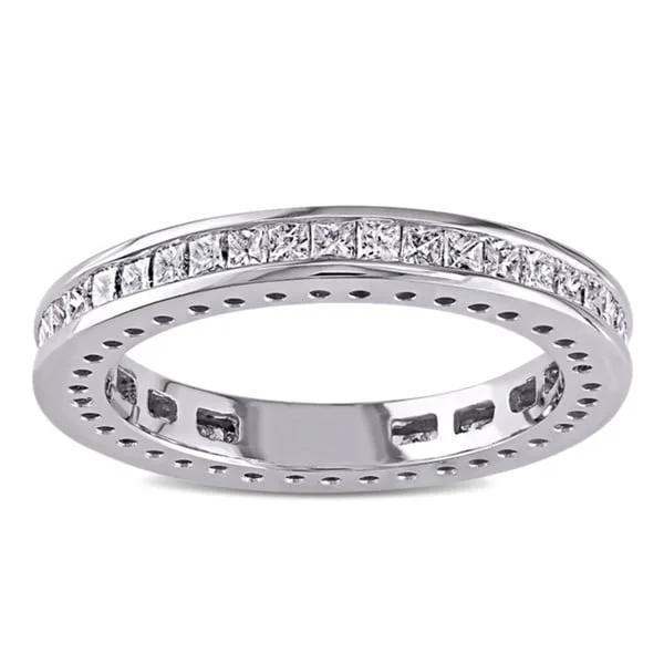 Miadora Signature Collection 14k White Gold 1ct TDW Princess Cut Diamond Band