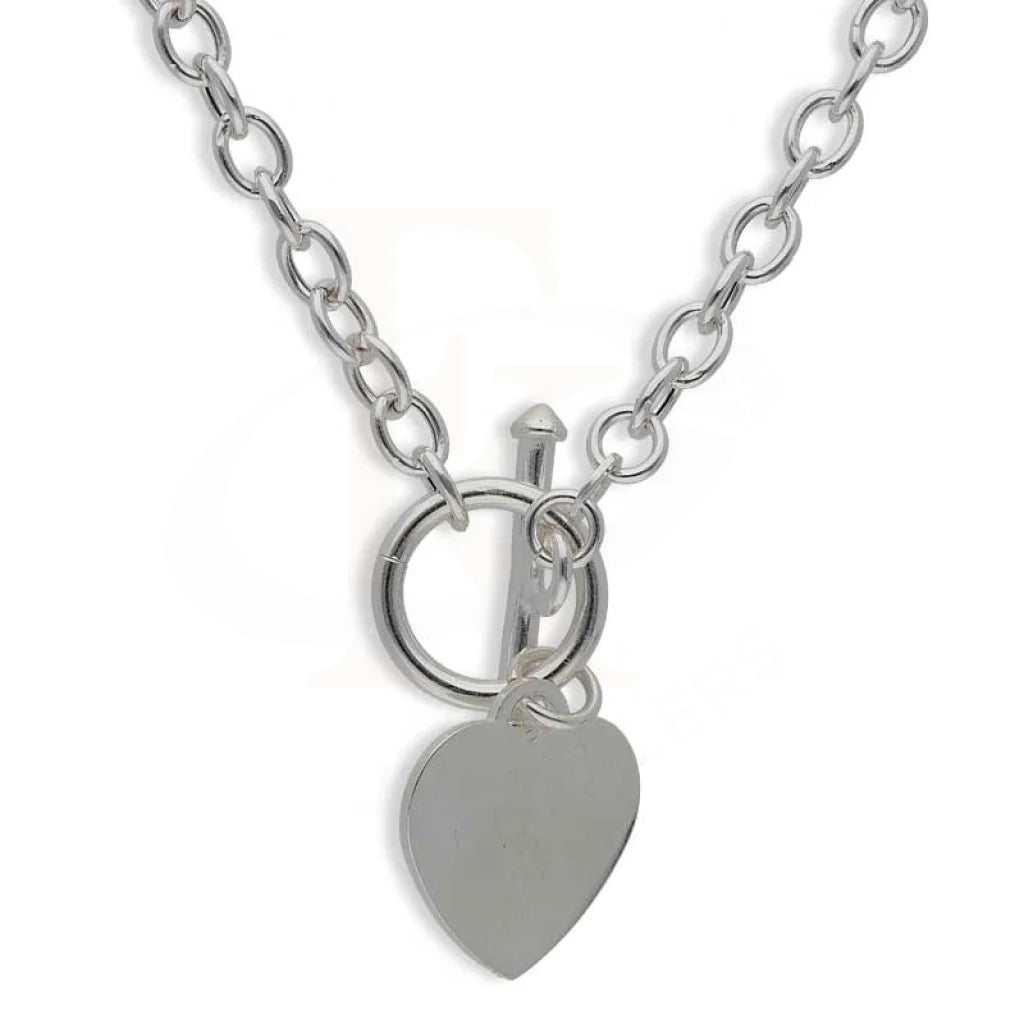 Sterling Silver 925 Heart Shaped Necklace - FKJNKLSL2984