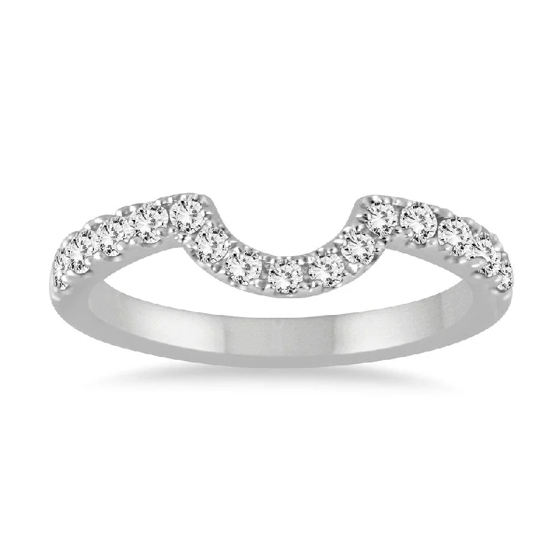 1/3 Carat TW CURVED DIAMOND WEDDING BAND IN 14K WHITE GOLD