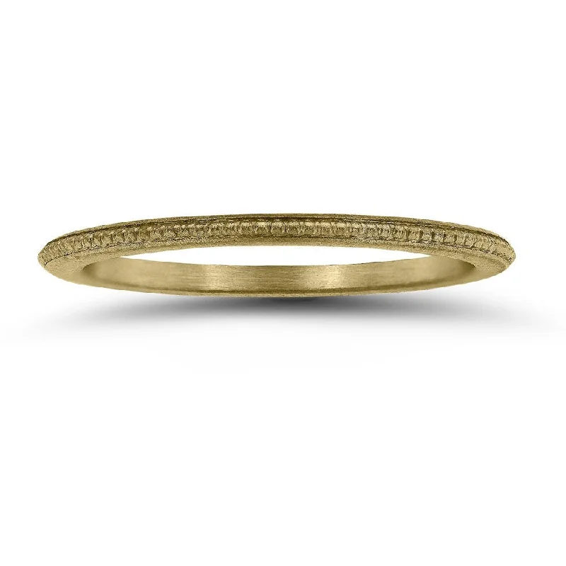 1MM Coin Edge Thin Wedding Band in 14K Yellow Gold