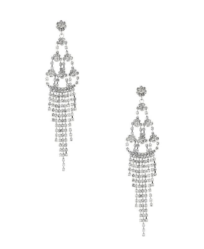 Tiered Rhinestone Drop Earrings