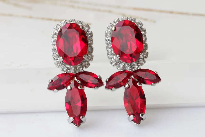 RED CRYSTAL EARRINGS