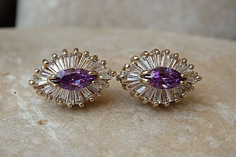 Amethyst Stud Earrings