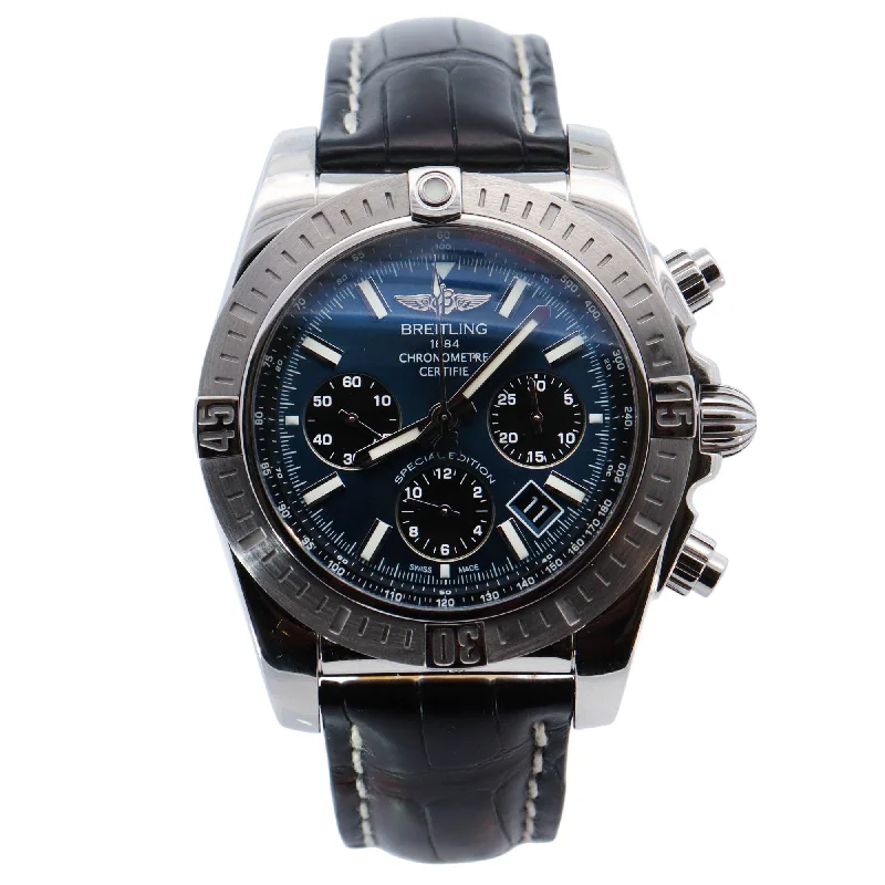 Breitling Chronomat 42mm Blue Dial Watch Ref# AB0134