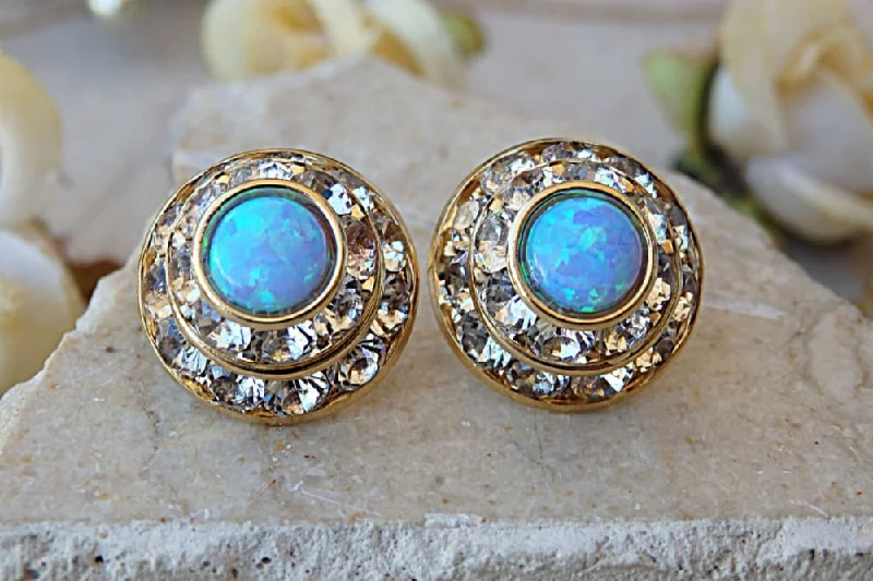 Blue Opal Earrings