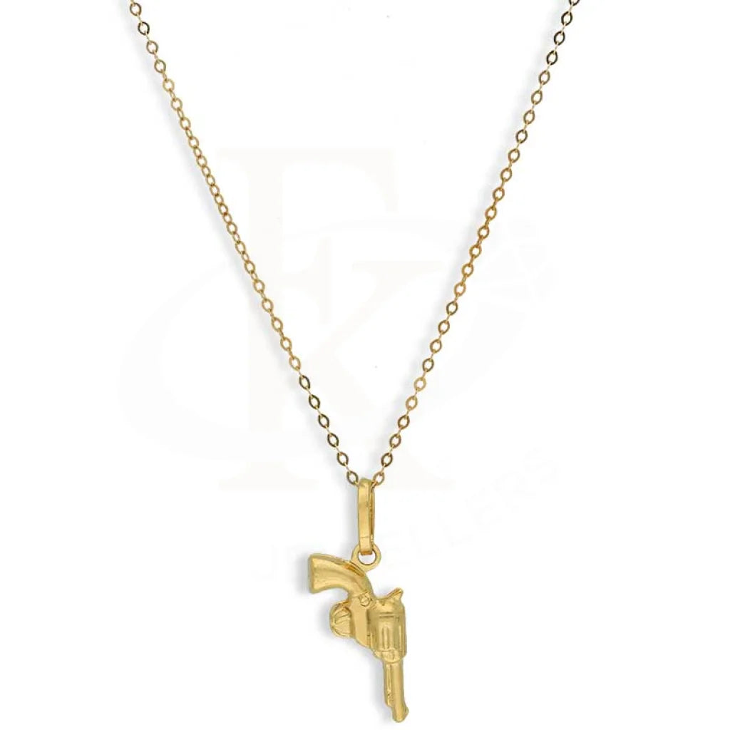 Gold Necklace (Chain With Revolver Gun Pendant) 18KT - FKJNKL18K3156