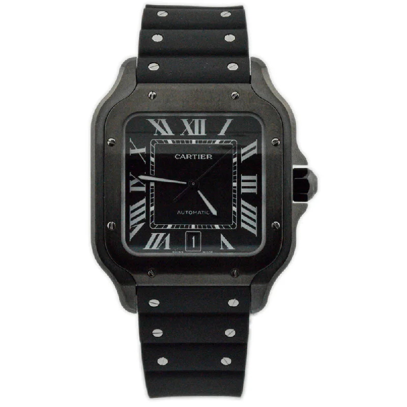 Cartier Santos 40mm Black Dial Watch Ref# WSSA0039