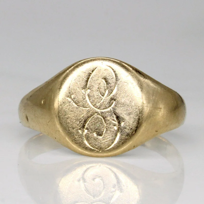 10k Yellow Gold 'G' Signet Ring | SZ 10.25 |