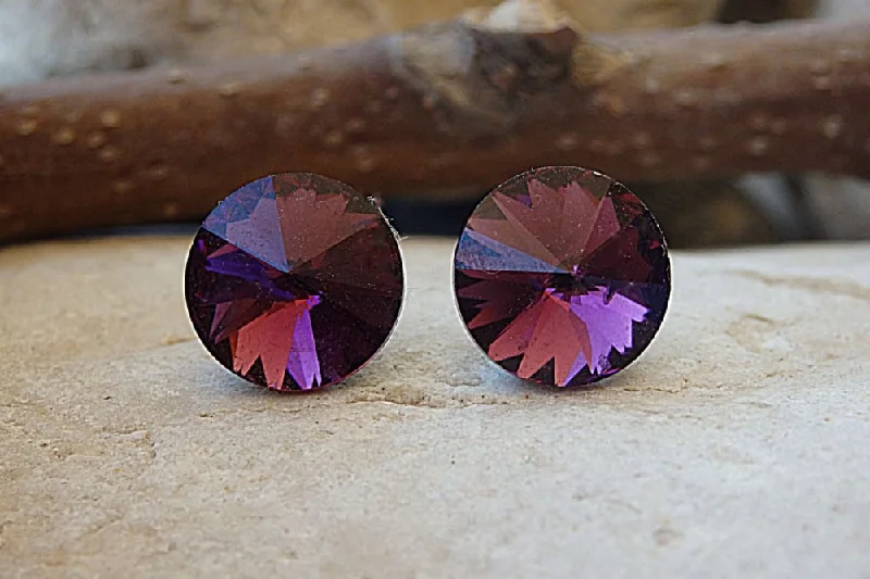 Purple Studs Amethyst Earrings