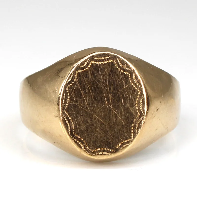 14k Yellow Gold Signet Ring | SZ 9.75 |