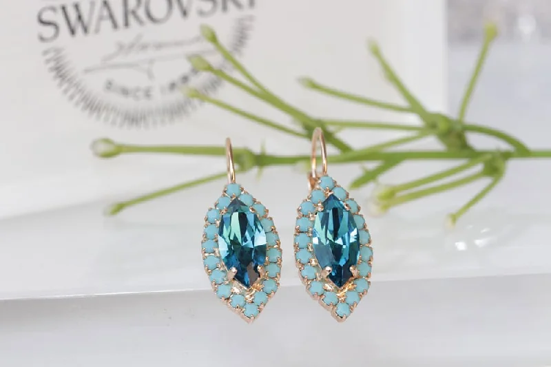 TURQUOISE CRYSTAL EARRINGS