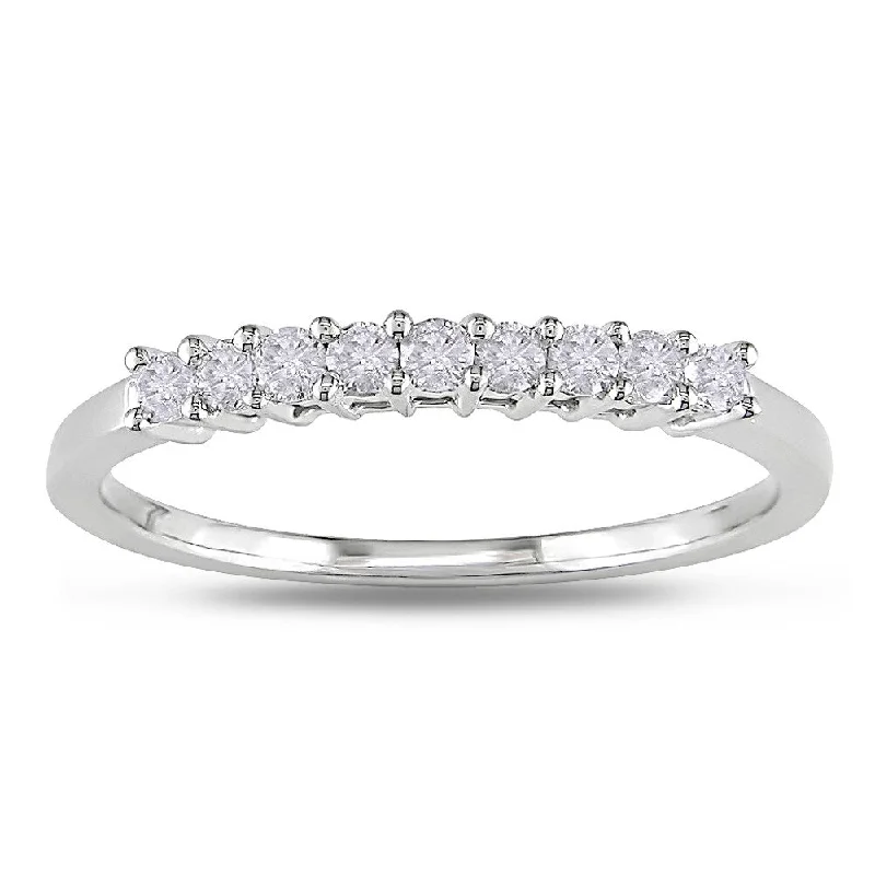 Miadora 10k White Gold 1/4ct TDW Diamond Band