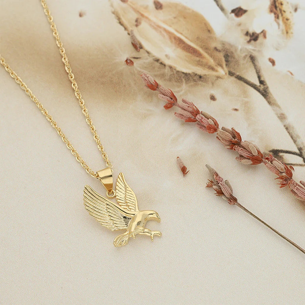 Gold Necklace (Chain With Eagle Shaped Pendant) 18KT - FKJNKL18K5108