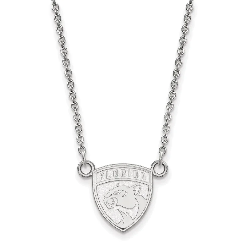 Sterling Silver NHL Florida Panthers Small Necklace, 18 Inch