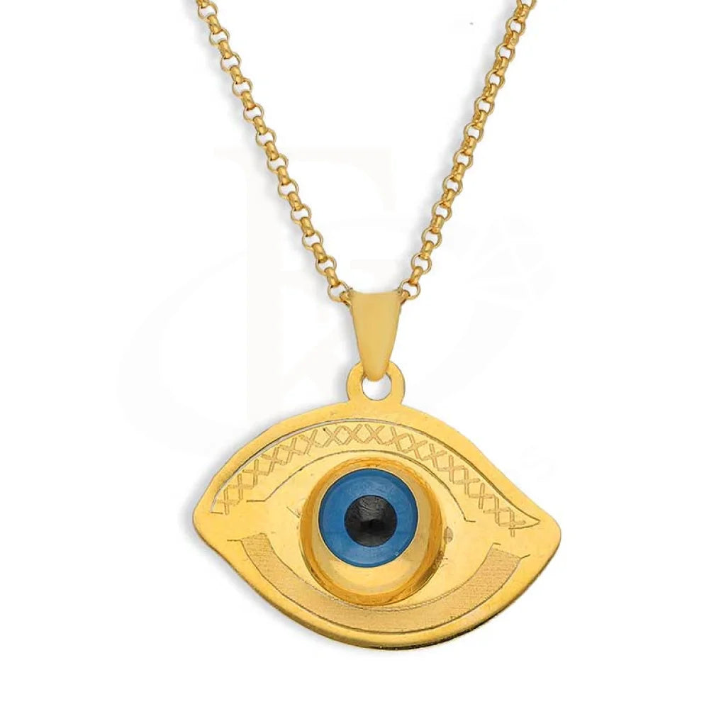 Gold Necklace (Chain with Evil Eye Pendant) 21KT - FKJNKL21K2439