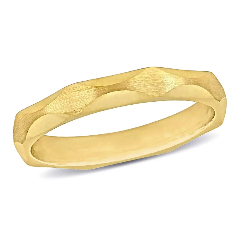 Miadora Faceted Wedding Band in 14k Yellow Gold