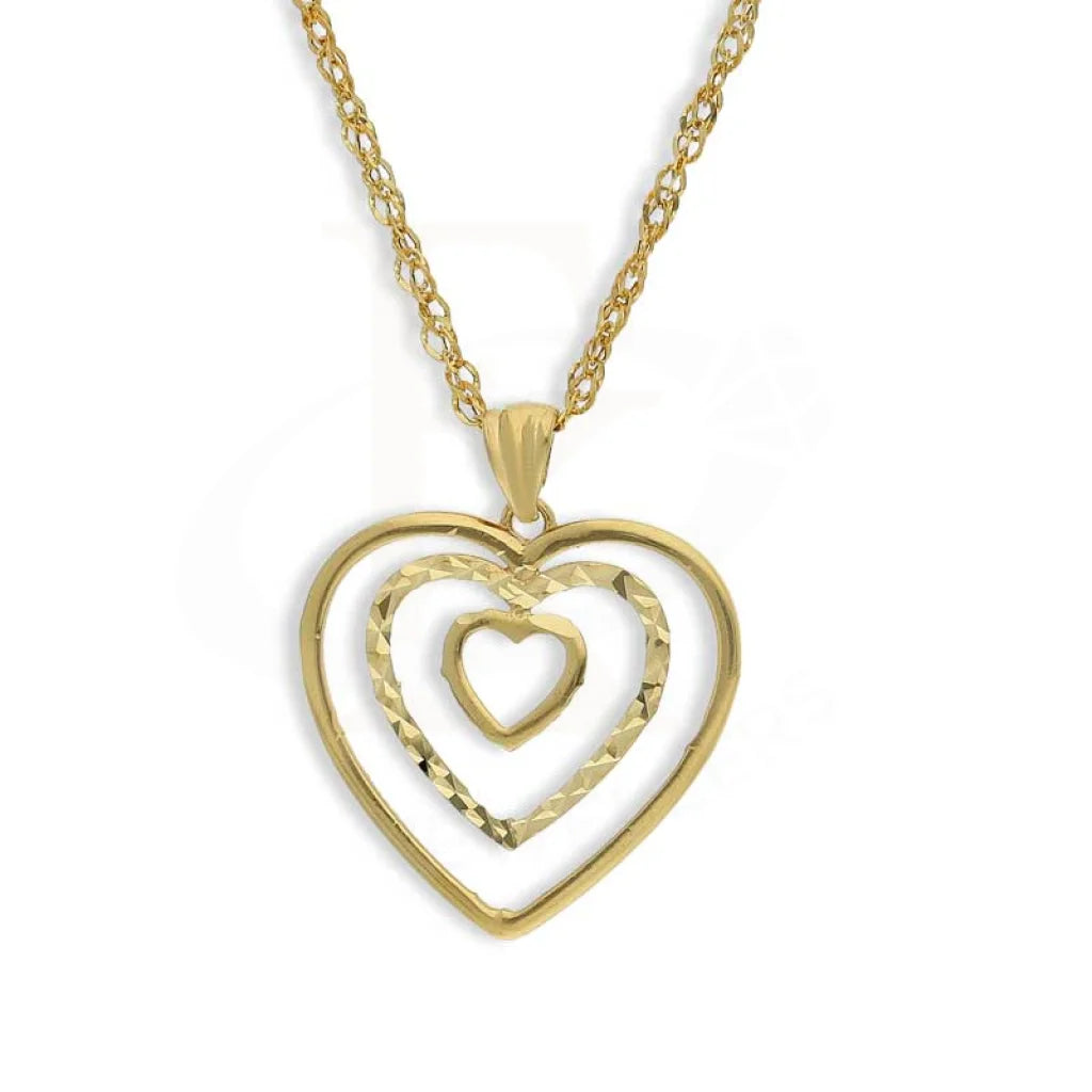 Gold Necklace (Chain With Triple Hearts Pendant) 18KT - FKJNKL18K3087