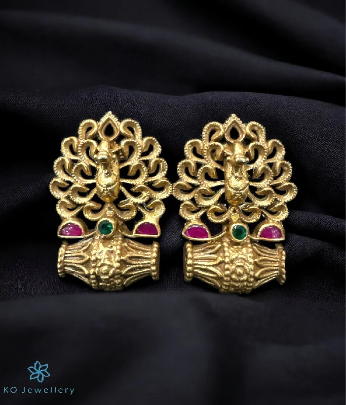 The Silver Peacock Kundan Earrings