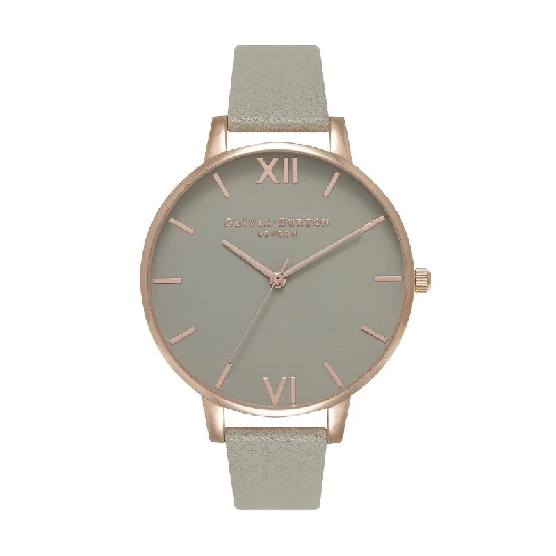 Olivia Burton Big Dial Grey and Rose Gold Watch OB15BD61