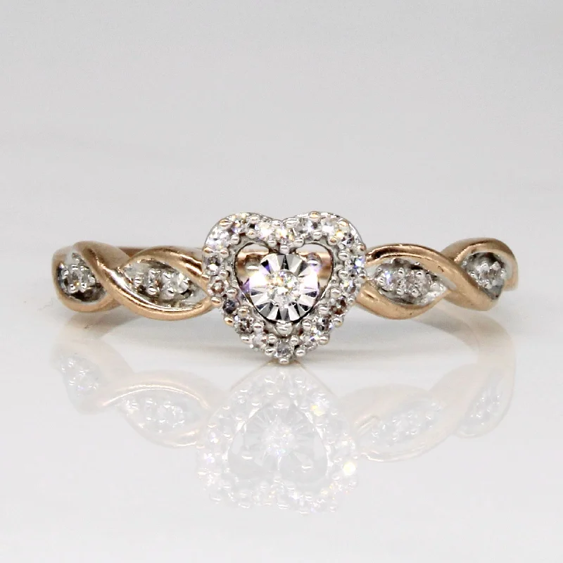 Diamond Heart Ring | 0.05ctw | SZ 7.25 |