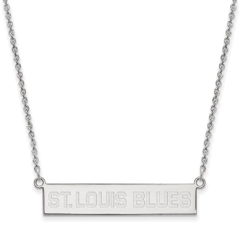 Sterling Silver NHL St. Louis Blues SM Bar Necklace, 18 In