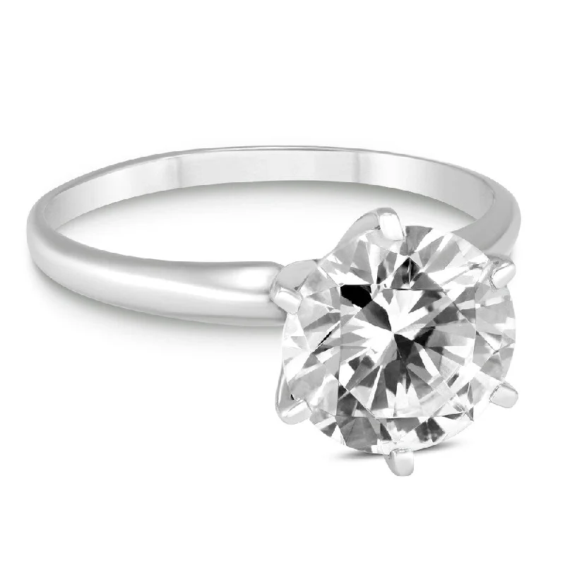 Signature Quality 1 Carat Diamond Solitaire Ring in 14K White Gold (G-H Color, SI2-SI3 Clarity)