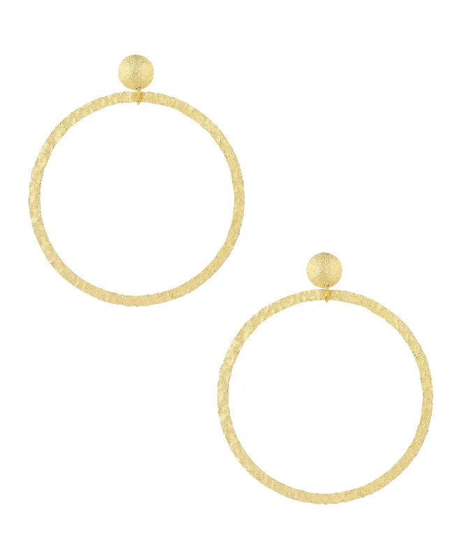 Hammered Front Hoop Earrings