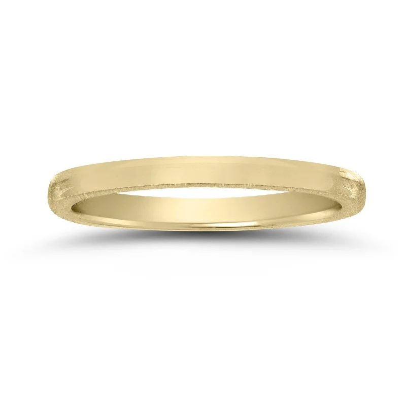 1.5MM European Contour Wedding Band in 14K Yellow Gold