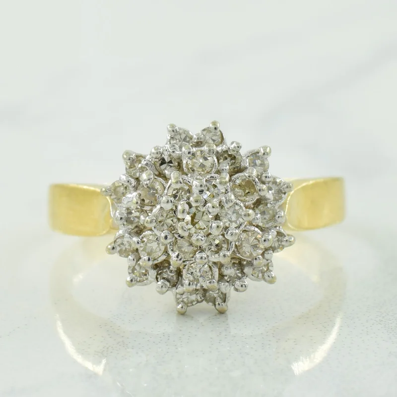 Diamond Cluster Cocktail Ring | 0.31ctw | SZ 8.25 |