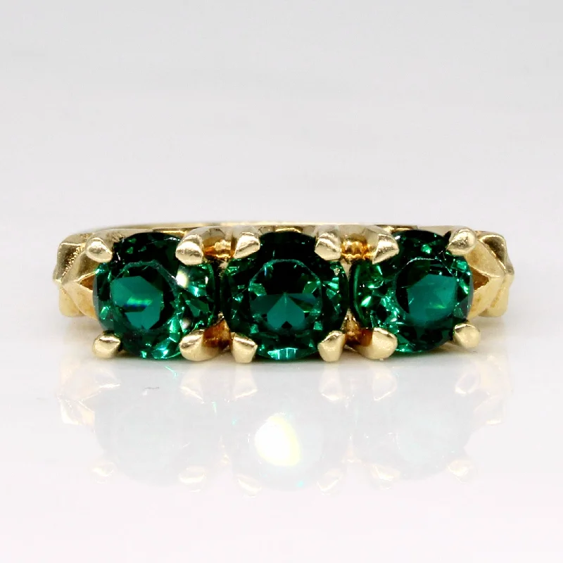 Green Glass Ring | 1.50ctw | SZ 6 |