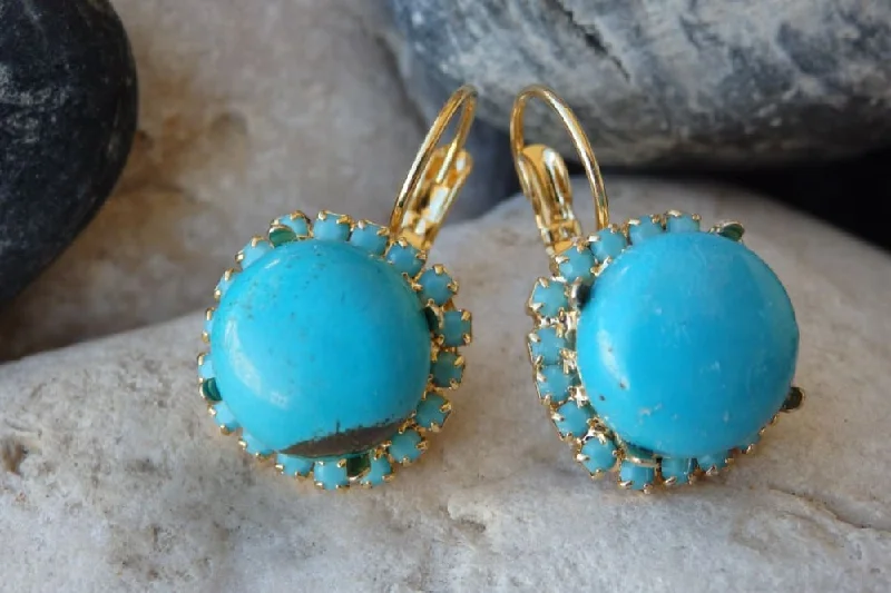 Gold Turquoise Earrings