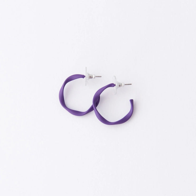 Twisted Hoop Earring Mini Purple