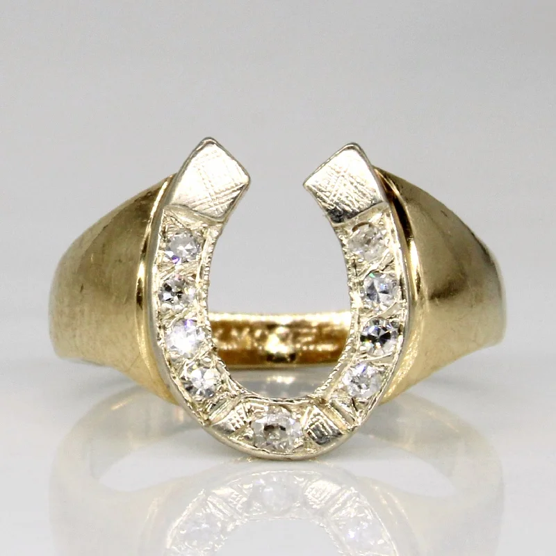 Diamond Horseshoe Ring | 0.10ctw | SZ 3.75 |