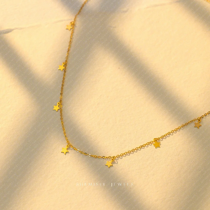 Tiny Star Necklace, Unisex, Gold, Silver  (17") SHEMISLI - SN022