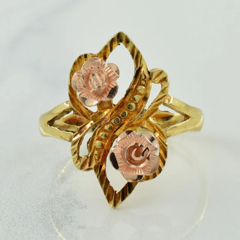 10k Yellow & Rose Gold Cocktail Ring | SZ 6.5 |