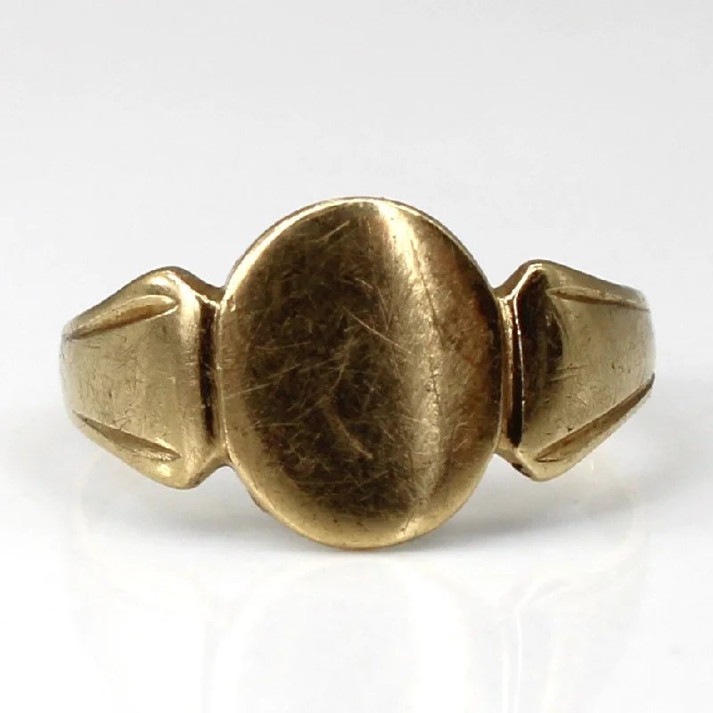 Yellow Gold Signet Ring | SZ 4 |