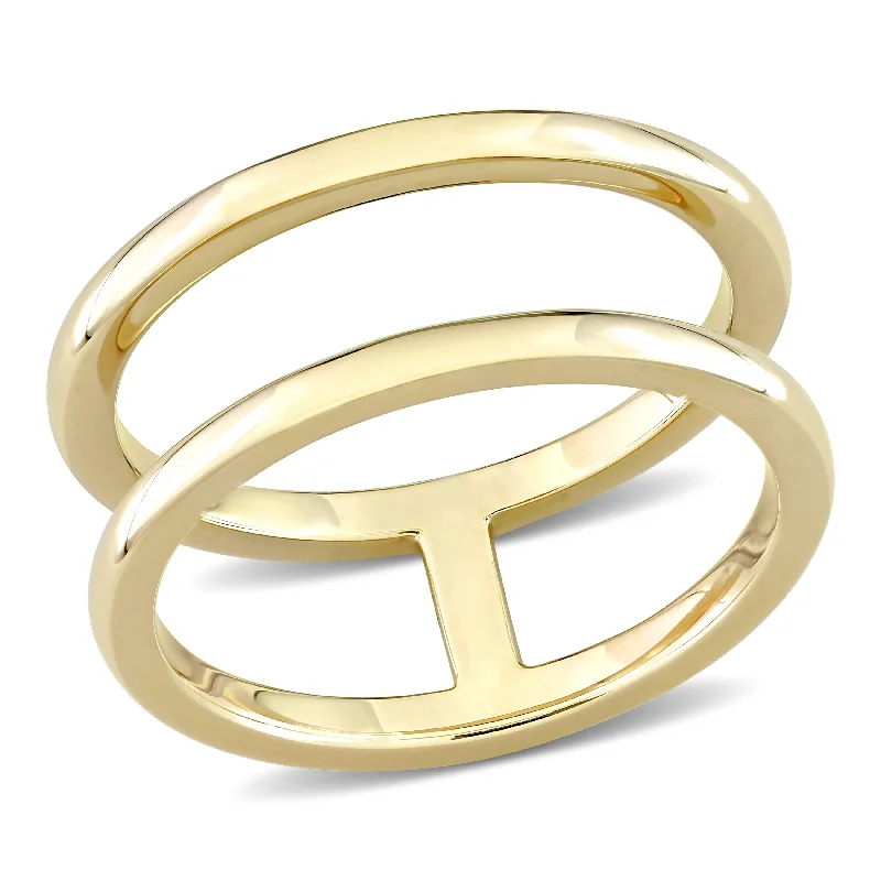 Miadora Double-Row Wedding Band in 10k Yellow Gold