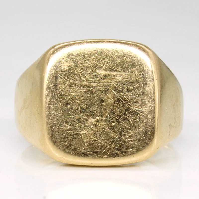 18k Yellow Gold Square Face Ring | SZ 10 |