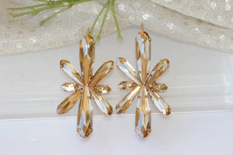 LONG CHAMPAGNE EARRINGS