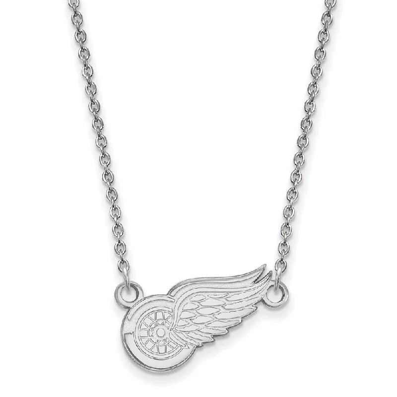 Sterling Silver NHL Detroit Red Wings Small Necklace, 18 In