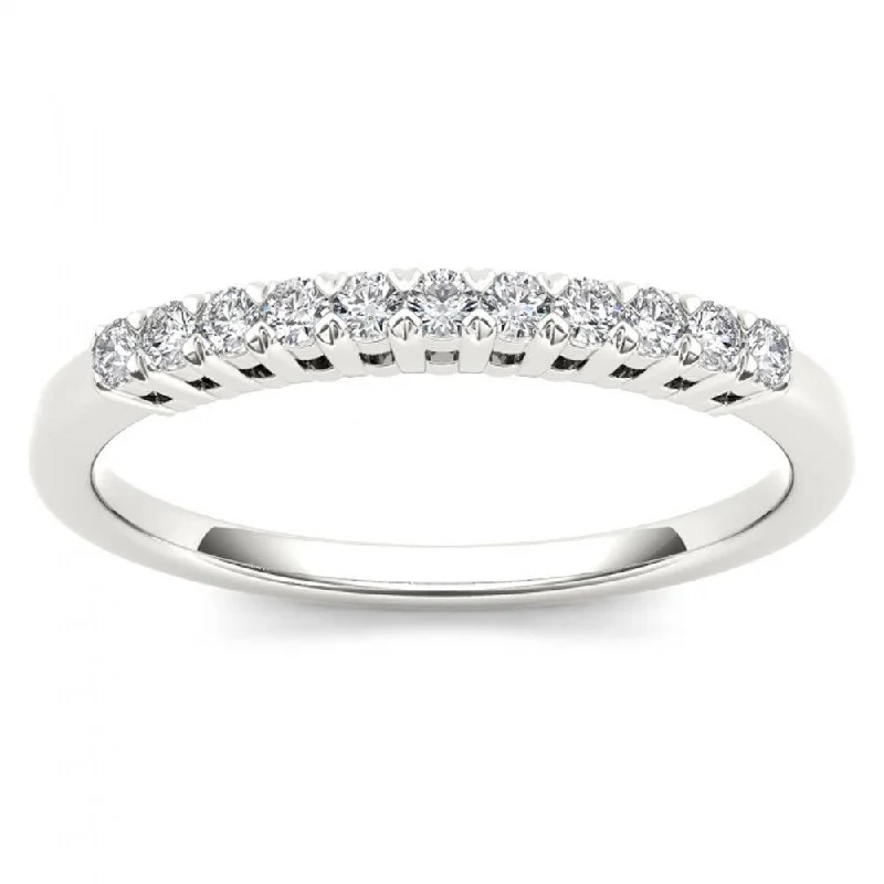 De Couer 10k White Gold 1/5ct TDW Diamond Women's Wedding Band - White H-I