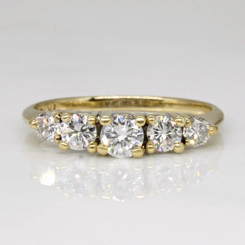 Graduated Five Stone Diamond 14k Ring | 0.24ct, 0.44ctw | SZ 7.25 |