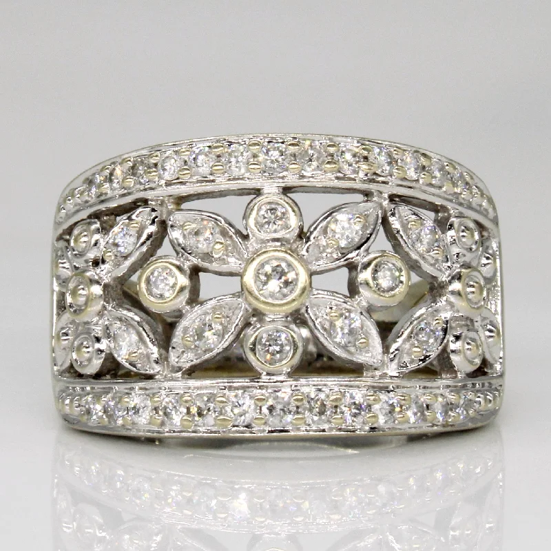 Diamond Flower Ring | 0.42ctw | SZ 7 |