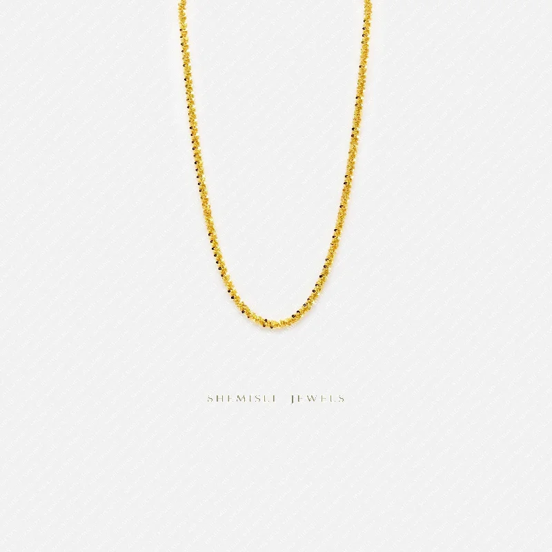 Sparkle Chain Necklace, Unisex, Gold, Silver  (15"+2.5") SHEMISLI - SN004