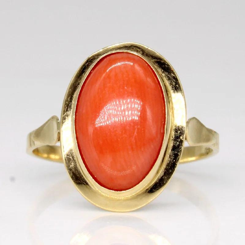 Coral Cocktail Ring | 2.65ct | SZ 5.5 |