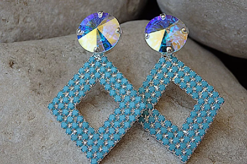 Turquoise Rhombus Earrings