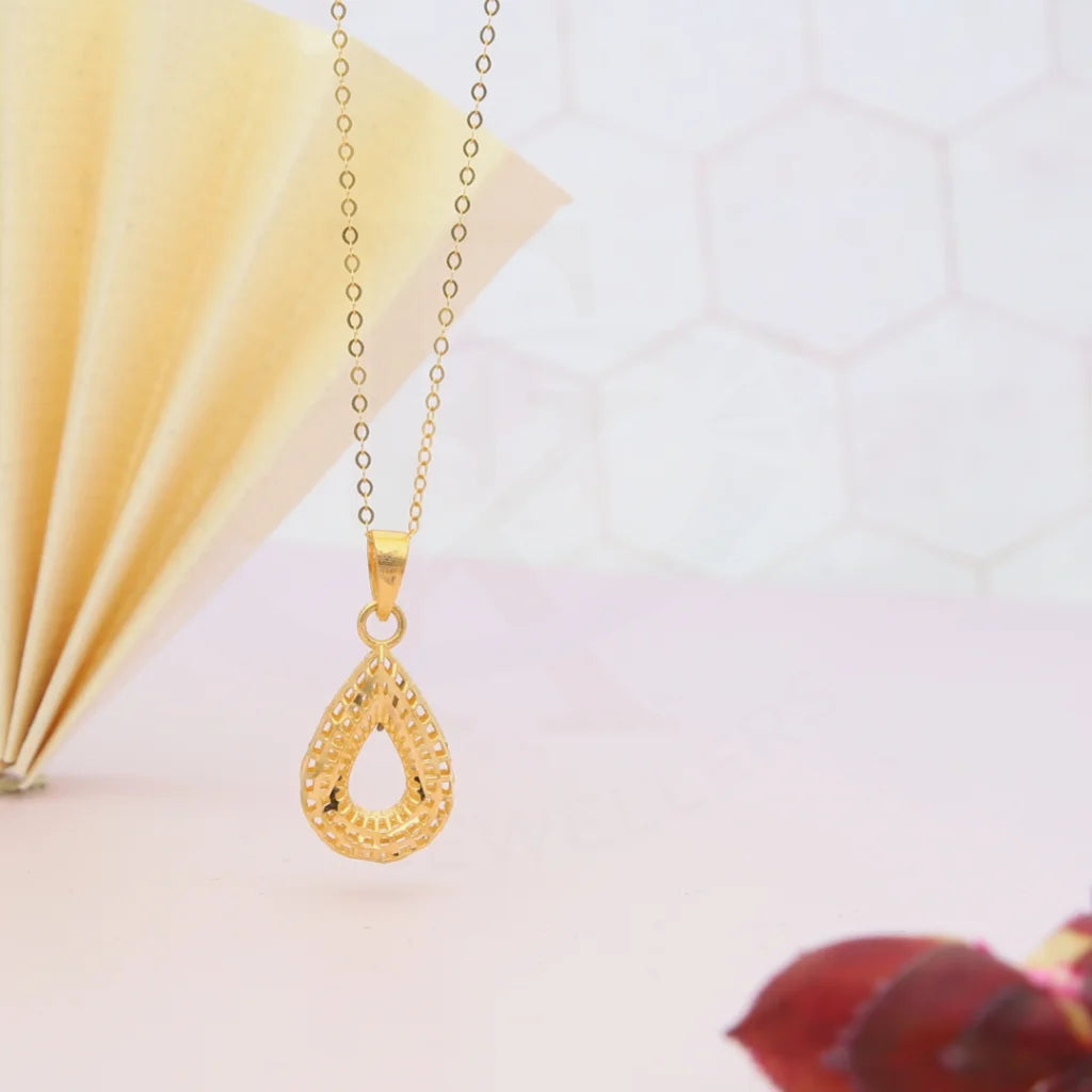 Gold Necklace (Chain with Pear Shaped Pendant) 21KT - FKJNKL21KM8042