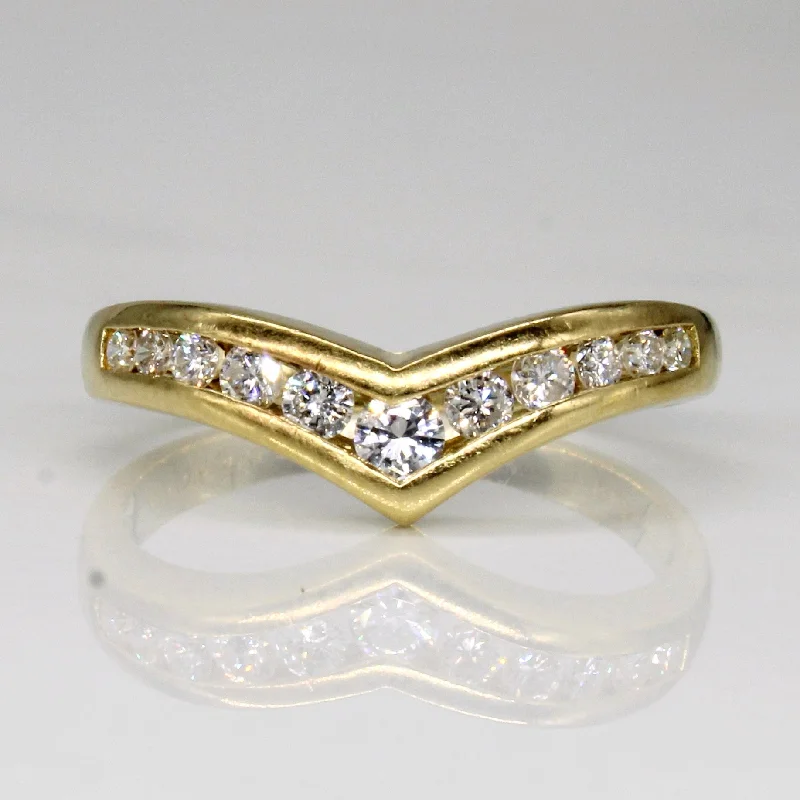 Channel Set Diamond Chevron 18k Ring | 0.33ctw | SZ 7 |