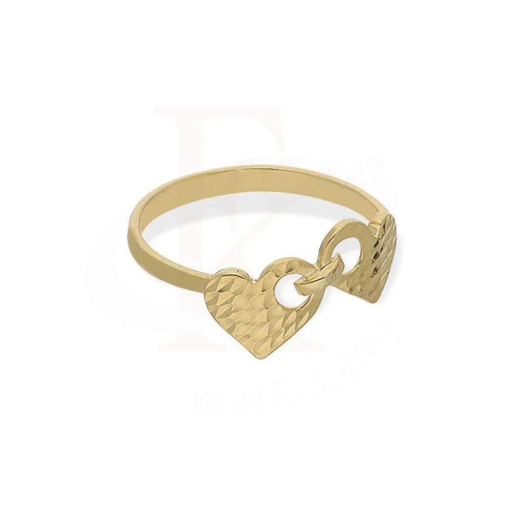 Gold Twin Hearts Ring 18KT - FKJRN18K2572