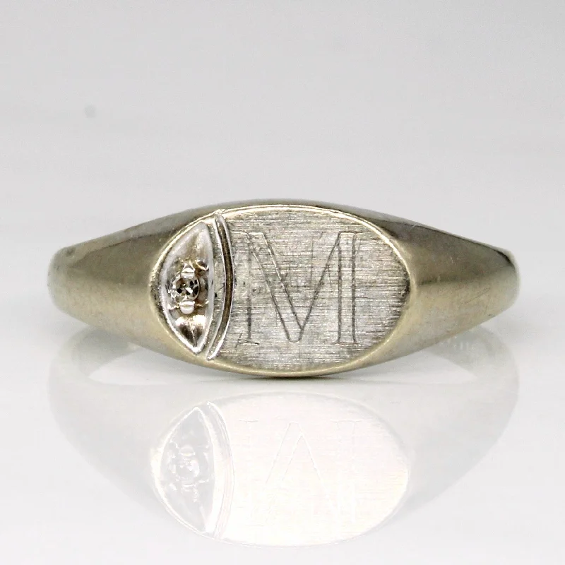 Diamond 'M' Initial Ring | 0.01ct | SZ 6.5 |